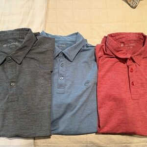Travis Mathew Heater Polo Lot  - Gray, Blue, and Red